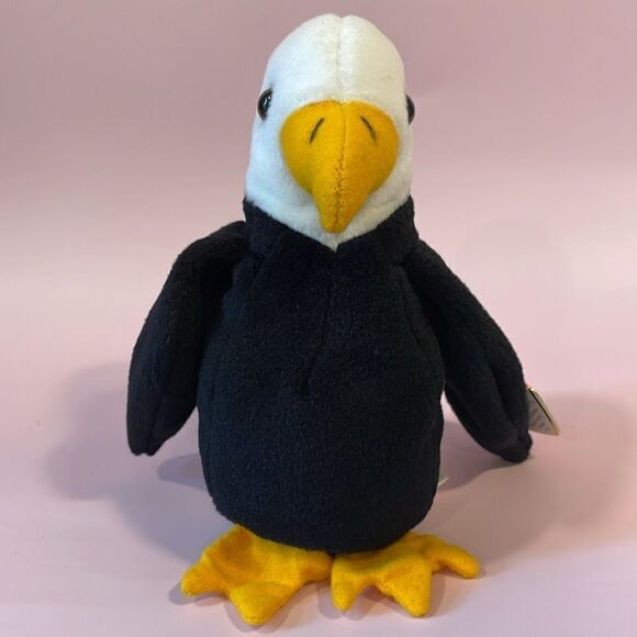 Baldy The Bald Eagle 1996 Ty Beanie Baby PVC Pellets Vintage ear and Tush Tags - Picture 2 of 9